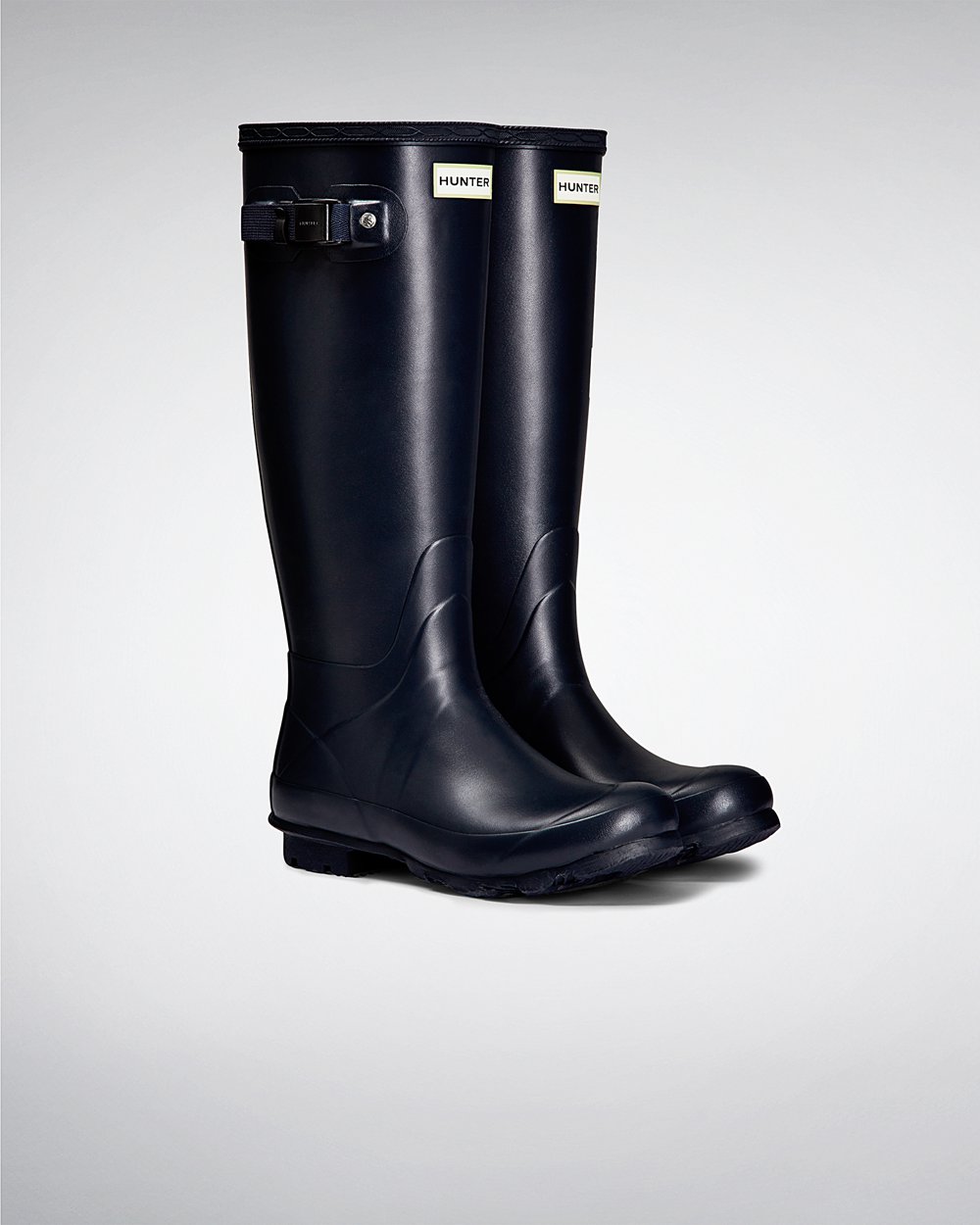 Botas de Lluvia Altas Hunter Mujer - Norris Field Neoprene Lined - Azul Marino - XDJBKHF-46